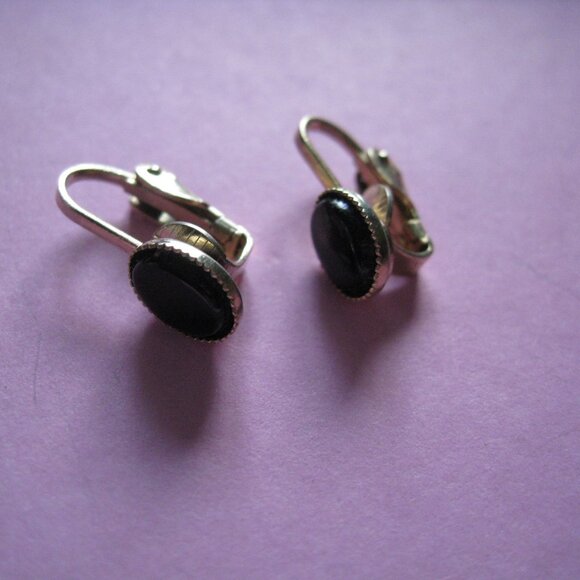 Lot of 5 Vintage Screw Back Clip On Earrings Faux Silver Torquoise Hoops - Picture 7 of 11